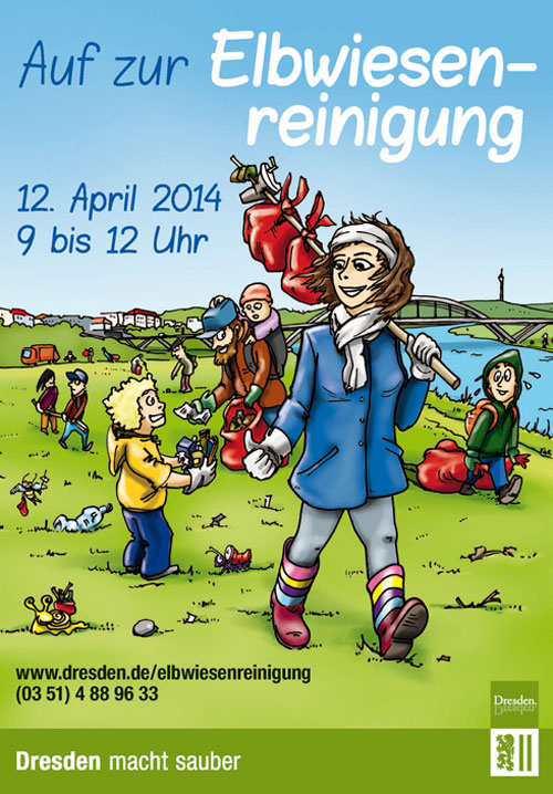 Plakat Elbwiesenreinigung 2014