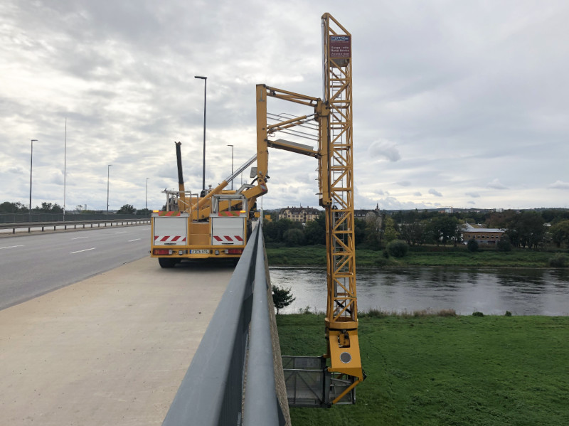 Hauptprüfung der Flügelwegbrücke (© F. Philipp)