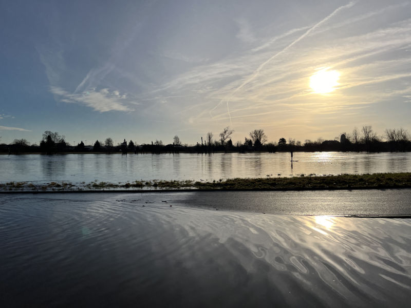 Hochwasser an der Böcklinstraße (Foto: F. Philipp)