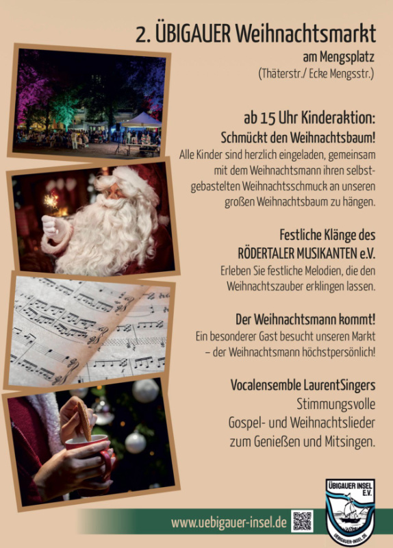 Flyer 2. Weihnachtsmarkt (Quelle: Übigauer Insel e.V.)