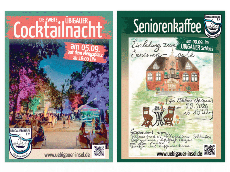 Flyer Cocktailnacht und Seniorenkaffee