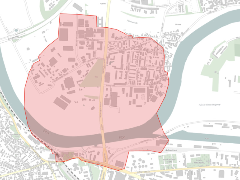 Sperrzone für Entschärfung (Quelle: LH Dresden)