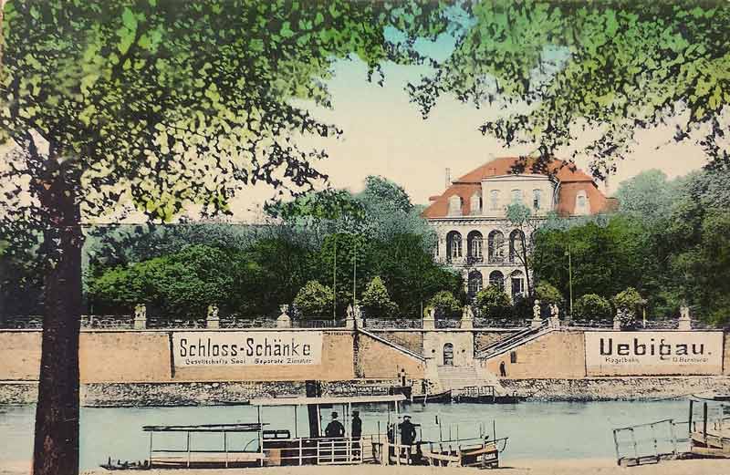 AK Schloss Übigau mit Fähre (1910)